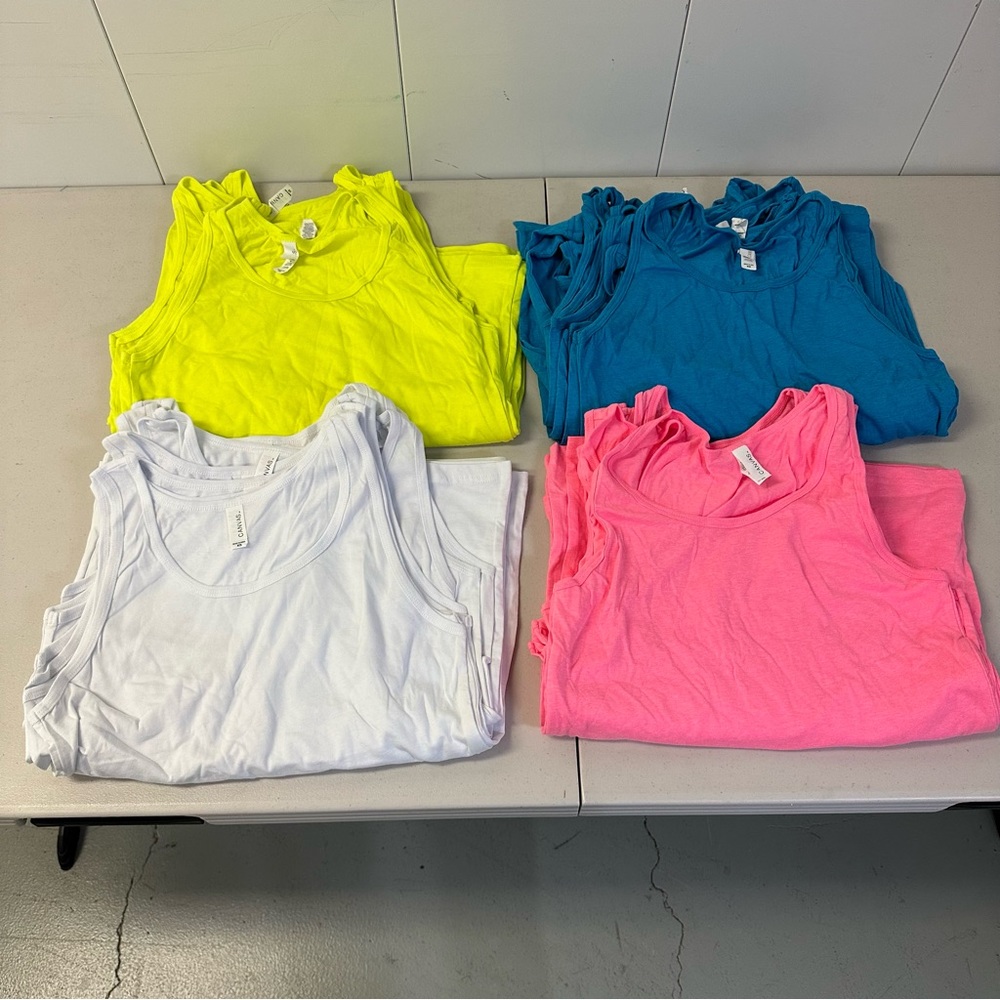 Bulk Lot of 30 Blank Canvas Unisex Tank Tops - Size XS